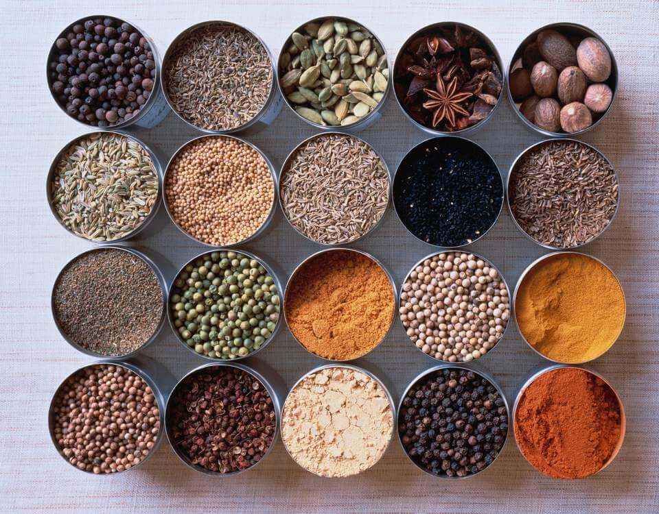 Bowls of spices