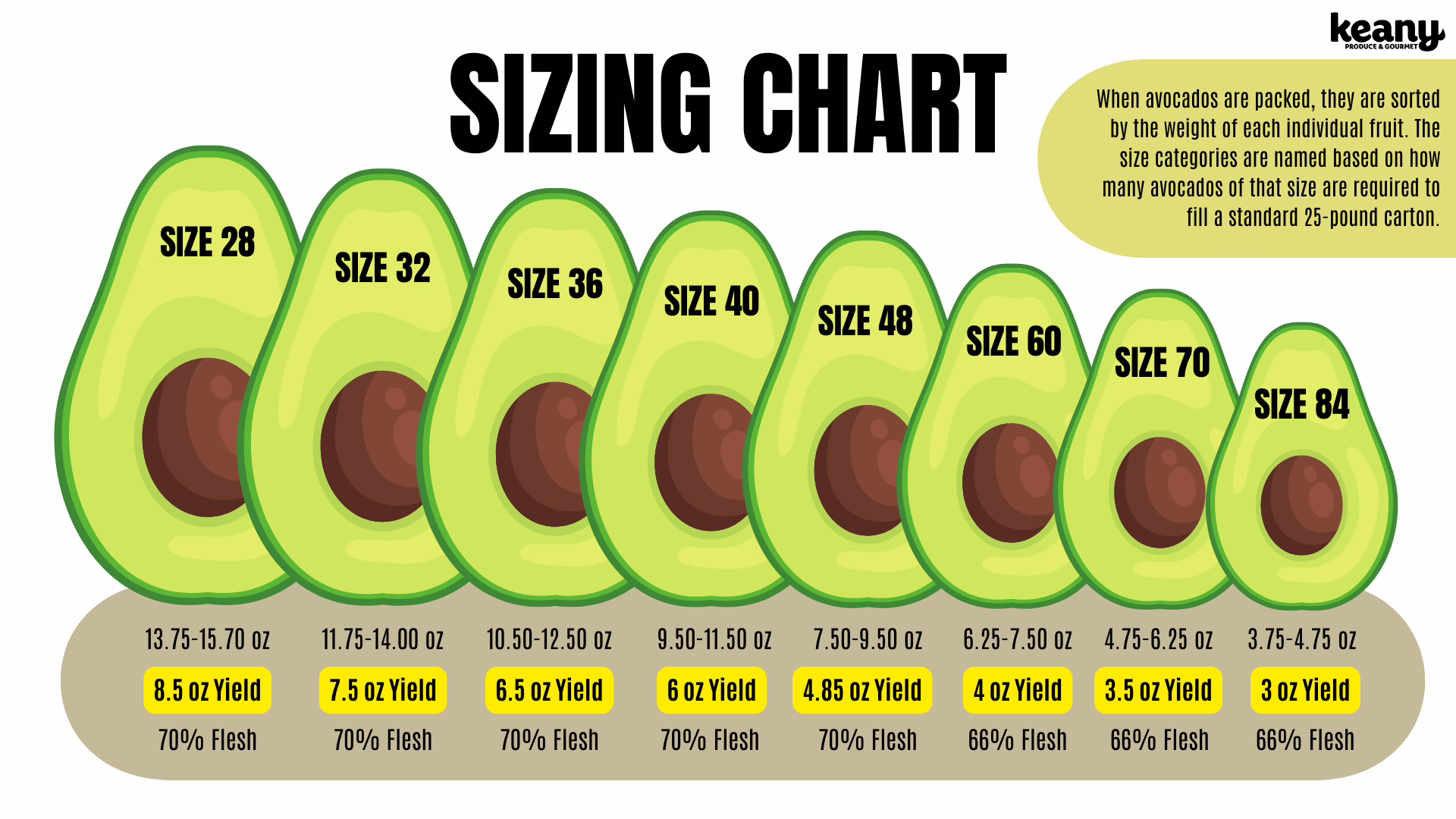avocado sizing chart